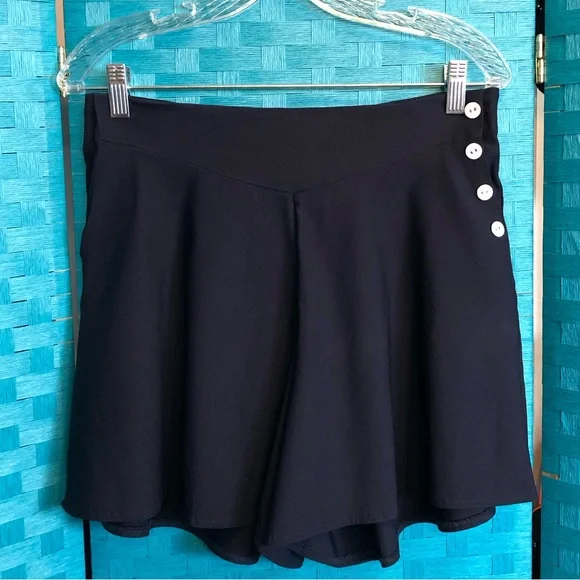 Voodoo Vixen Polly Swing Shorts Navy - Picture 1 of 6